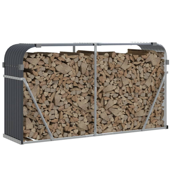 Vidaxl Log Holder Anthracite 180X45x100 Cm Galvanised Steel Firewood Racks