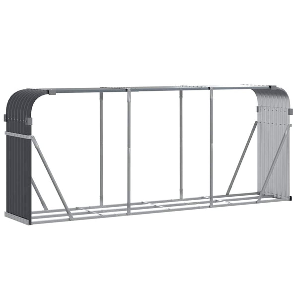 Vidaxl Log Holder Anthracite 234X45x100 Cm Galvanised Steel Firewood Racks