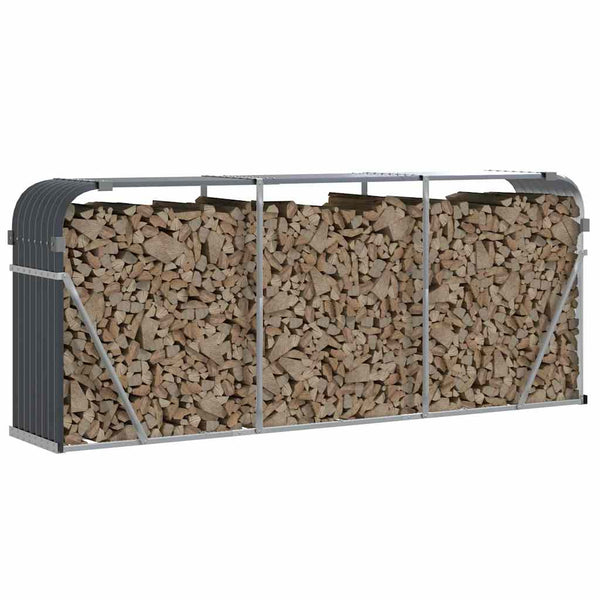 Vidaxl Log Holder Anthracite 234X45x100 Cm Galvanised Steel Firewood Racks