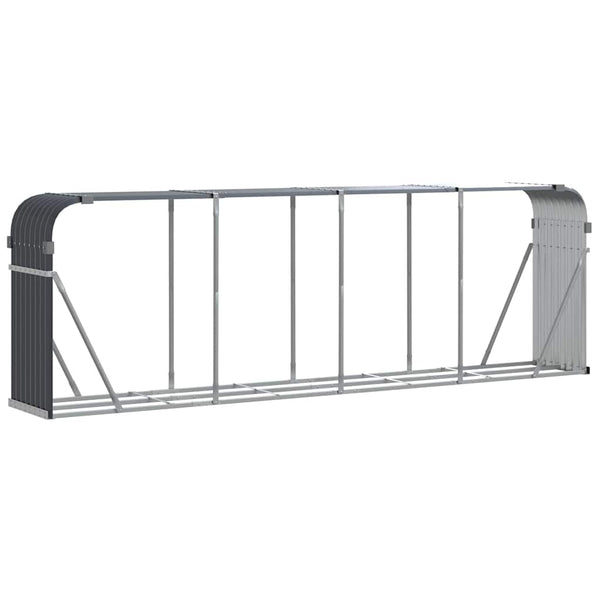 Vidaxl Log Holder Anthracite 300X45x100 Cm Galvanised Steel Firewood Racks