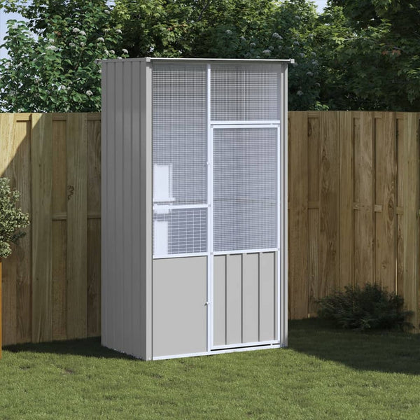 Bird Cage Grey 115X78x200 Cm Galvanised Steel Bird Cages