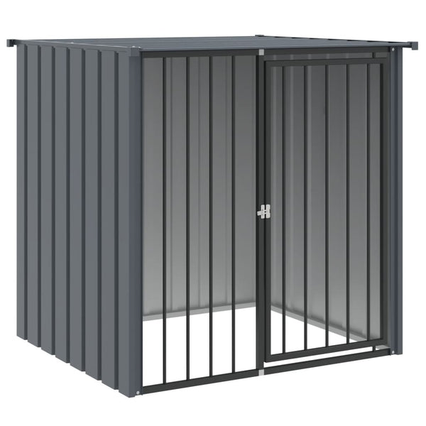 Vidaxl Dog House With Roof Anthracite 117X153x123 Cm Galvanised Steel Dog Kennels