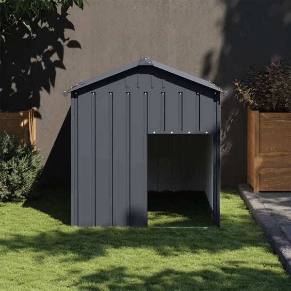 Vidaxl Dog House With Roof Anthracite 117X153x123 Cm Galvanised Steel Dog Kennels