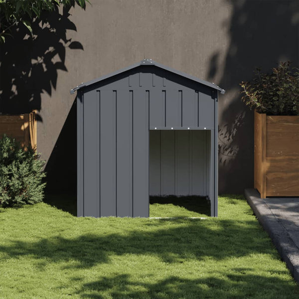 Vidaxl Dog House With Roof Anthracite 117X103x123 Cm Galvanised Steel Dog Cages
