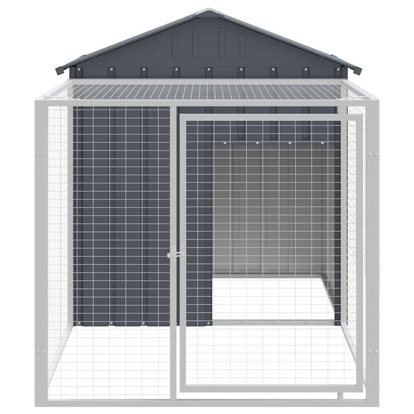 Vidaxl Chicken Cage With Run Anthracite 117X201x123 Cm Galvanised Steel Small Animal Cages & Hutches