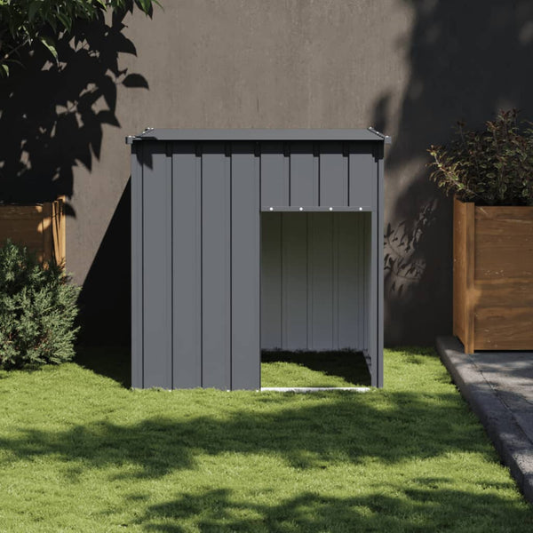 Vidaxl Dog House With Roof Anthracite 110X103x109 Cm Galvanised Steel Dog Cages