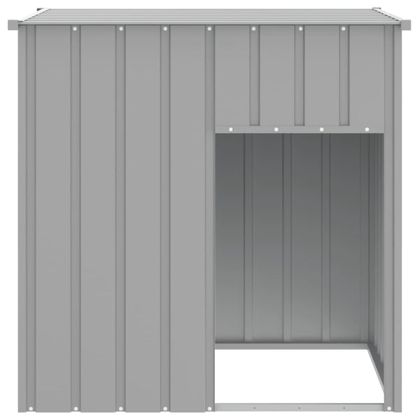Dog House With Roof Light Grey 110X103x109 Cm Galvanised Steel Dog Cages