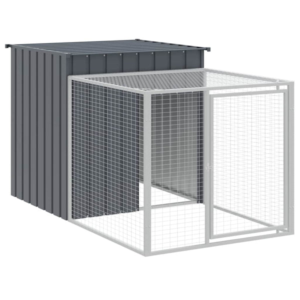 Vidaxl Chicken Cage With Run Anthracite 110X201x110 Cm Galvanised Steel Small Animal Cages & Hutches