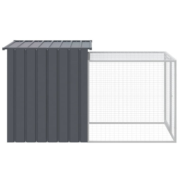Vidaxl Chicken Cage With Run Anthracite 110X201x110 Cm Galvanised Steel Small Animal Cages & Hutches