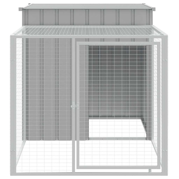 Vidaxl Chicken Cage With Run Light Grey 110X201x110 Cm Galvanised Steel Small Animal Cages & Hutches