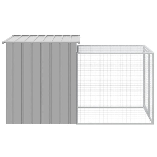 Vidaxl Chicken Cage With Run Light Grey 110X201x110 Cm Galvanised Steel Small Animal Cages & Hutches