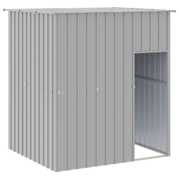 Dog House With Roof Light Grey 165X153x181 Cm Galvanised Steel Dog Kennels