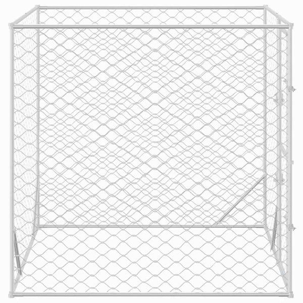 Vidaxl Outdoor Dog Kennel Silver 2X2x2 M Galvanised Steel Dog Kennels