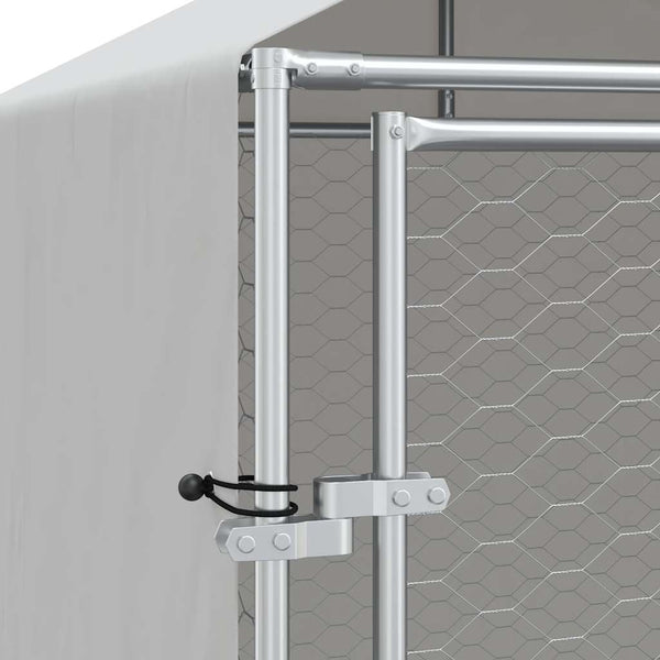 Vidaxl Outdoor Dog Kennel With Roof Silver 2X2x2.5 M Galvanised Steel Dog Kennels