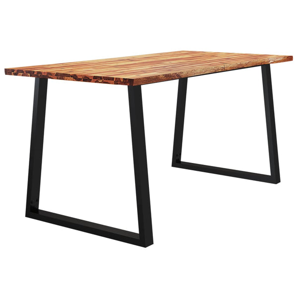 Dining Table With Live Edge 160X80x75 Cm Solid Wood Acacia Dining Tables