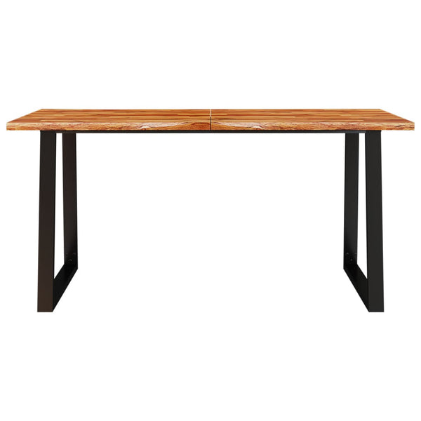 Dining Table With Live Edge 160X80x75 Cm Solid Wood Acacia Dining Tables