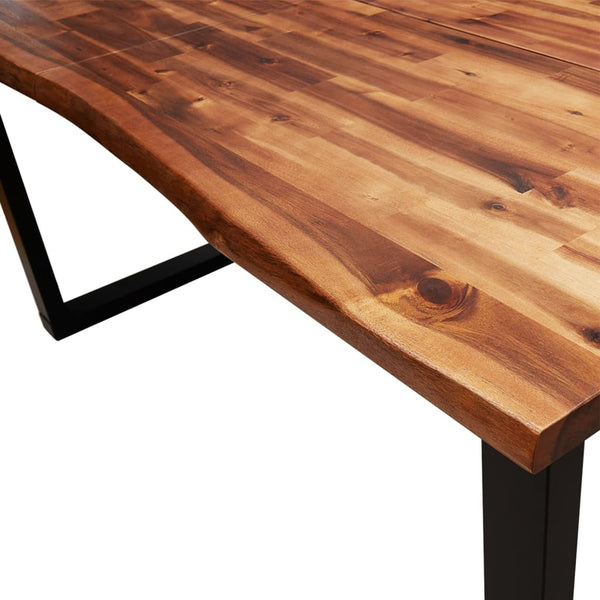 Dining Table With Live Edge 160X80x75 Cm Solid Wood Acacia Dining Tables