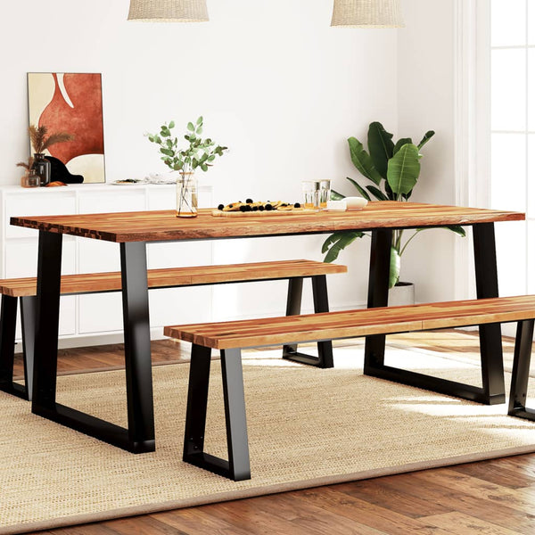 Dining Table With Live Edge 180X90x75 Cm Solid Wood Acacia Dining Tables