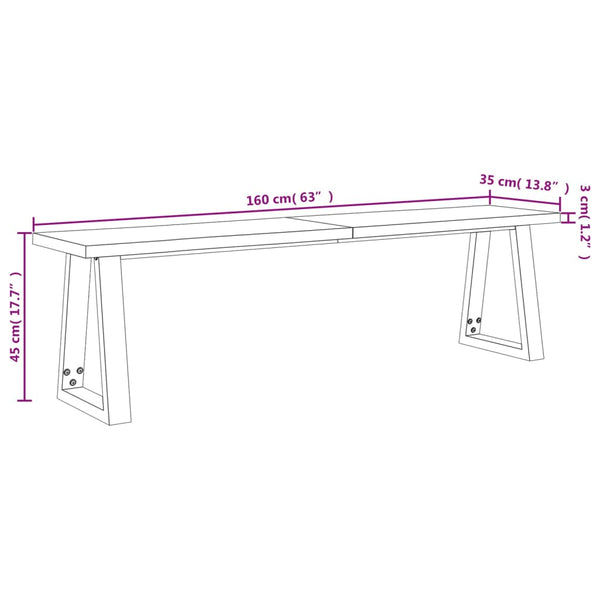 Vidaxl Bench With Live Edge 160 Cm Solid Wood Acacia Benches