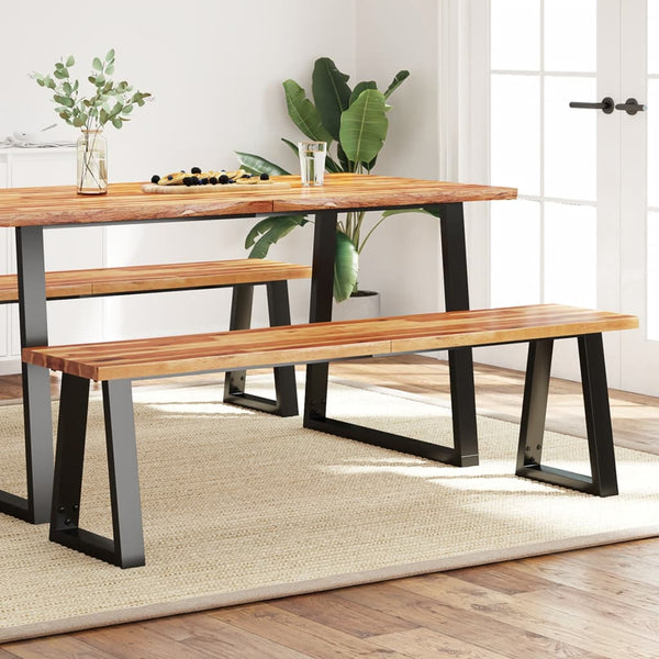 Vidaxl Bench With Live Edge 160 Cm Solid Wood Acacia Benches