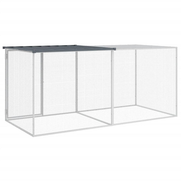 Small Animal Cages & Hutches Chicken Cage With Roof Anthracite 203X98x90 Cm Galvanised Steel