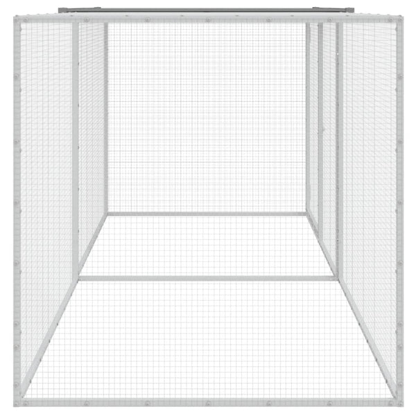 Chicken Cage With Roof Light Grey 203X98x90 Cm Galvanised Steel Small Animal Cages & Hutches