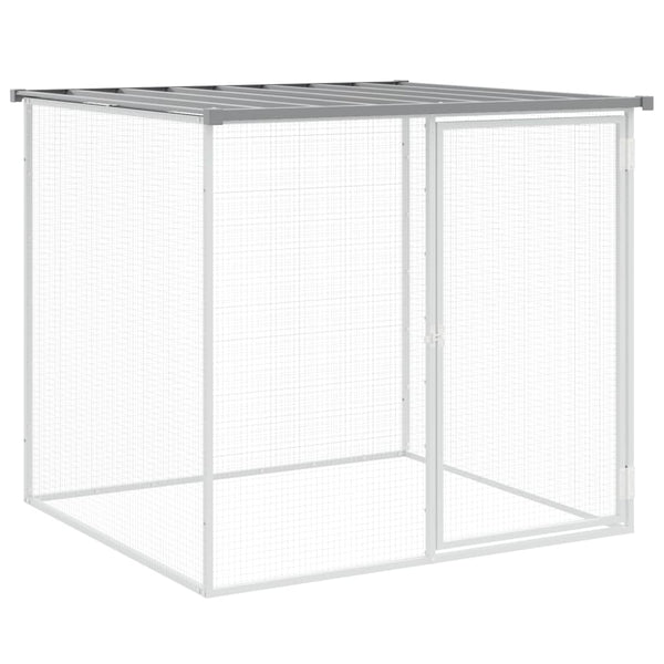 Chicken Cage With Roof Light Grey 203X98x90 Cm Galvanised Steel Small Animal Cages & Hutches