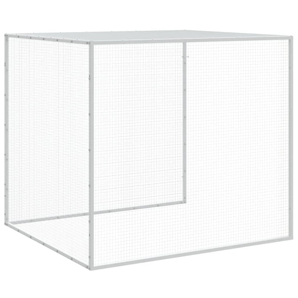 Chicken Cage With Roof Light Grey 203X98x90 Cm Galvanised Steel Small Animal Cages & Hutches