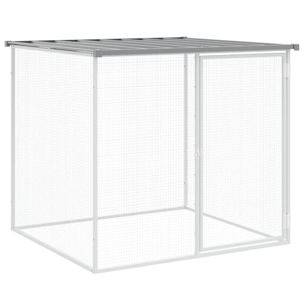 Chicken Cage With Roof Light Grey 403X98x90 Cm Galvanised Steel Small Animal Cages & Hutches