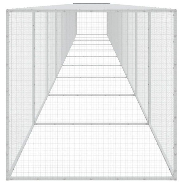 Chicken Cage With Roof Light Grey 1003X98x90 Cm Galvanised Steel Small Animal Cages & Hutches