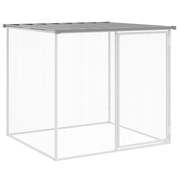 Chicken Cage With Roof Light Grey 1003X98x90 Cm Galvanised Steel Small Animal Cages & Hutches