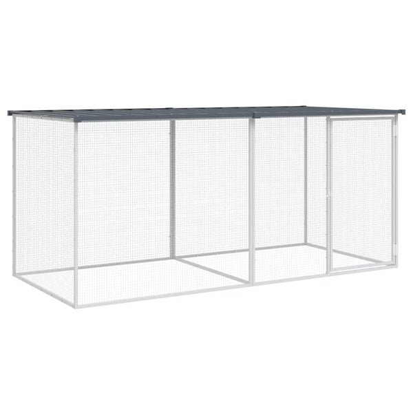Vidaxl Chicken Cage With Roof Anthracite 203X98x90 Cm Galvanised Steel Small Animal Cages & Hutches