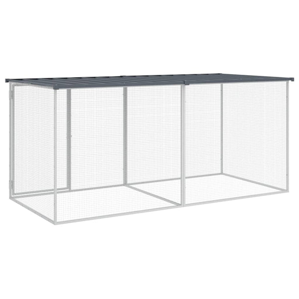 Vidaxl Chicken Cage With Roof Anthracite 203X98x90 Cm Galvanised Steel Small Animal Cages & Hutches