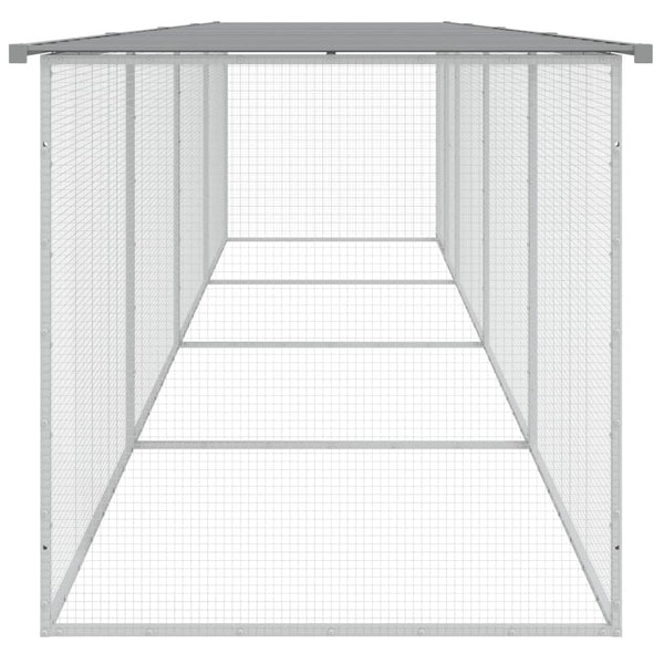 Vidaxl Chicken Cage With Roof Light Grey 403X98x90 Cm Galvanised Steel Small Animal Cages & Hutches
