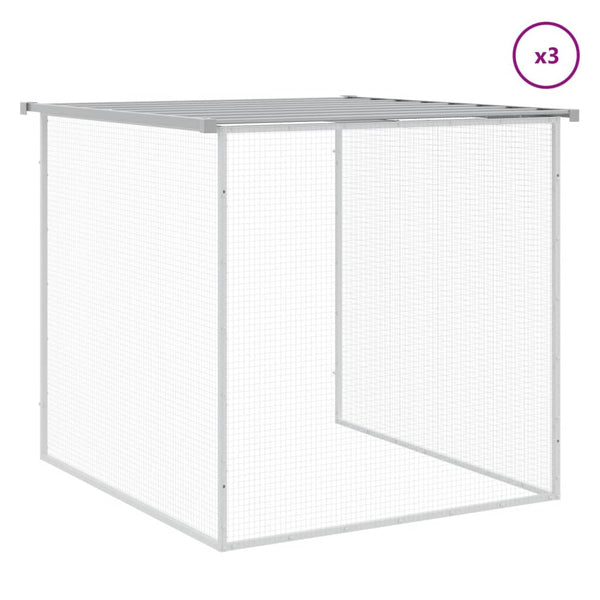 Vidaxl Chicken Cage With Roof Light Grey 403X98x90 Cm Galvanised Steel Small Animal Cages & Hutches