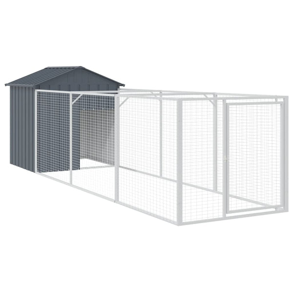 Vidaxl Dog House With Roof Anthracite 117X405x123 Cm Galvanised Steel Dog Kennels