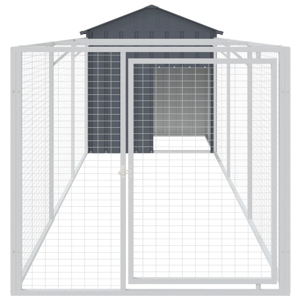 Vidaxl Dog House With Roof Anthracite 117X405x123 Cm Galvanised Steel Dog Kennels
