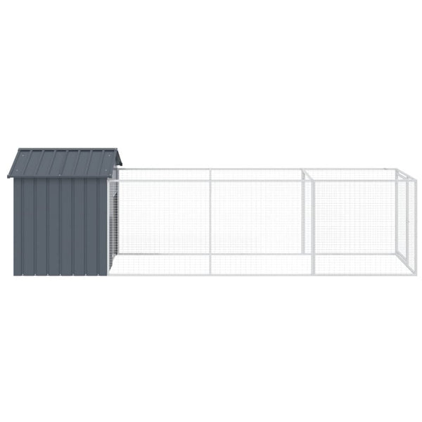 Vidaxl Dog House With Roof Anthracite 117X405x123 Cm Galvanised Steel Dog Kennels