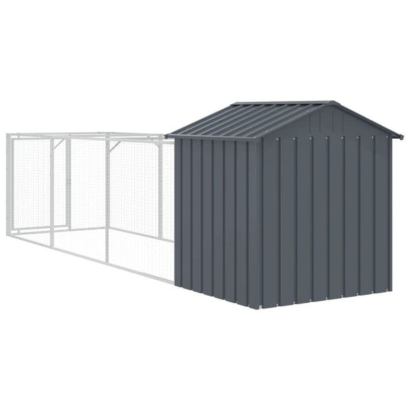 Vidaxl Dog House With Roof Anthracite 117X405x123 Cm Galvanised Steel Dog Kennels