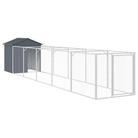 Dog House With Roof Anthracite 117X609x123 Cm Galvanised Steel Dog Kennels