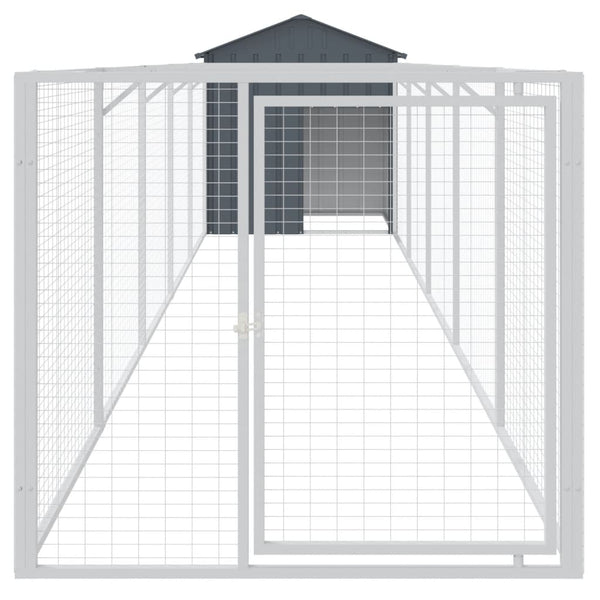 Dog House With Roof Anthracite 117X609x123 Cm Galvanised Steel Dog Kennels