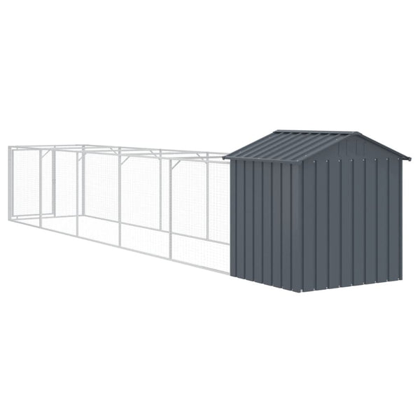 Dog House With Roof Anthracite 117X609x123 Cm Galvanised Steel Dog Kennels