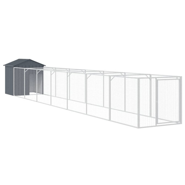 Vidaxl Dog House With Roof Anthracite 117X813x123 Cm Galvanised Steel Dog Kennels