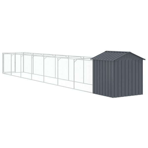 Vidaxl Dog House With Roof Anthracite 117X813x123 Cm Galvanised Steel Dog Kennels