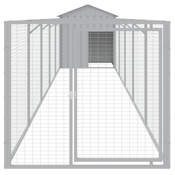 Vidaxl Dog House With Roof Light Grey Galvanised Steel 117X609x123 Cm Dog Kennels