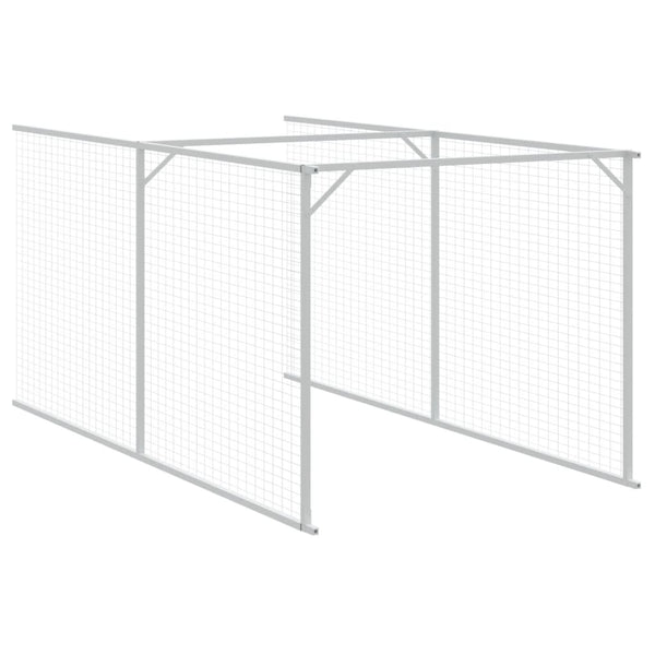 Vidaxl Dog House With Roof Light Grey Galvanised Steel 117X609x123 Cm Dog Kennels