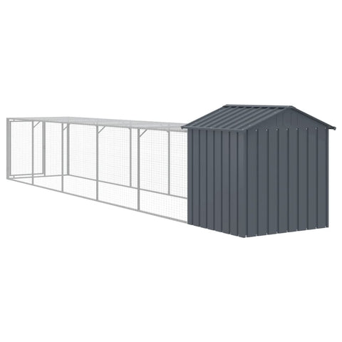 Chicken Cage With Run Anthracite 117X609x123 Cm Galvanised Steel Small Animal Cages & Hutches