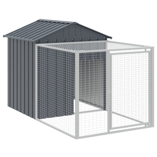 Chicken Cage With Run Anthracite 117X609x123 Cm Galvanised Steel Small Animal Cages & Hutches