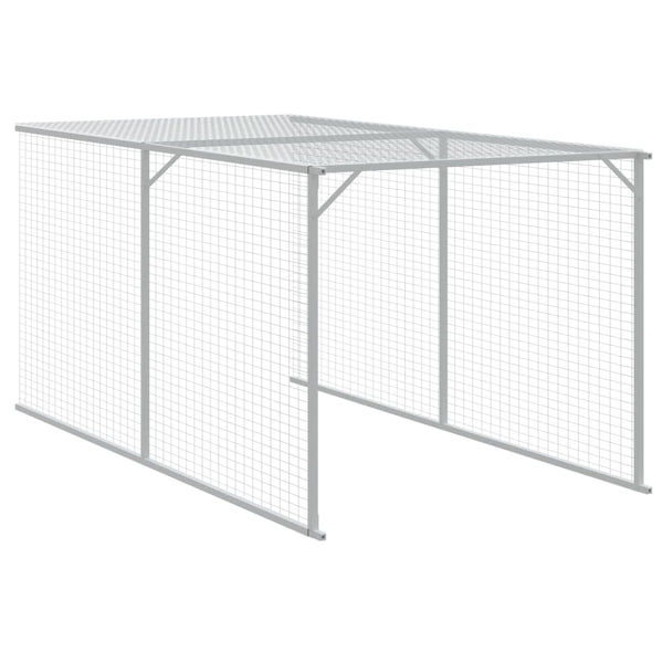 Chicken Cage With Run Anthracite 117X609x123 Cm Galvanised Steel Small Animal Cages & Hutches