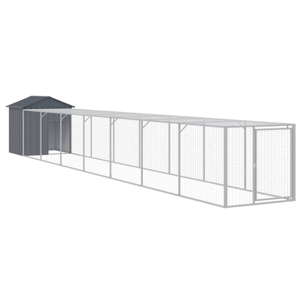Chicken Cage With Run Anthracite 117X813x123 Cm Galvanised Steel Small Animal Cages & Hutches